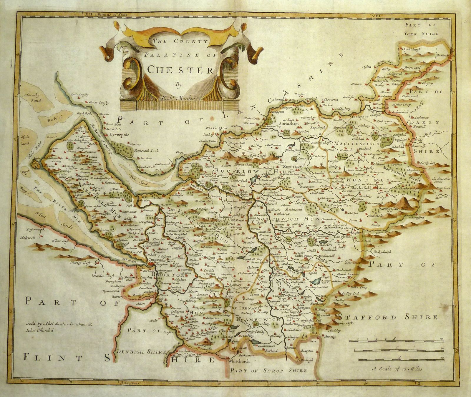 England Antique Maps Of Cheshire