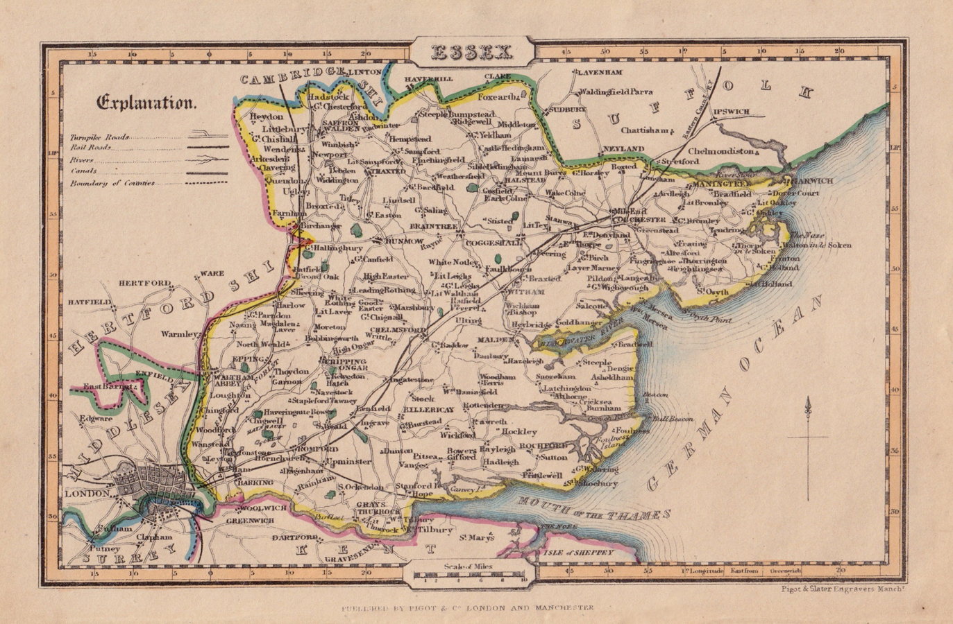 Essex Antique Maps Old Maps Of Essex Vintage Maps Of Essex Uk 