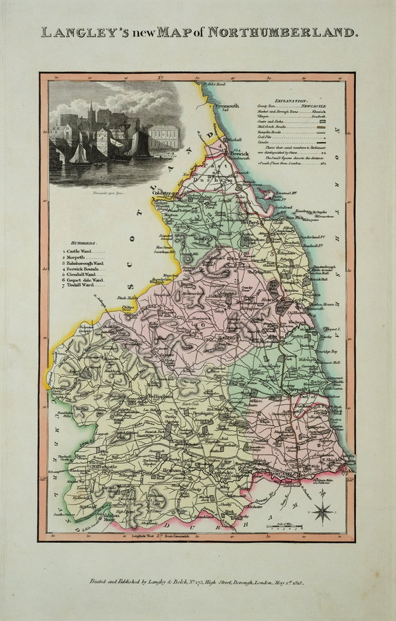 Northumberland Antique Maps, Old Maps of Northumberland, Vintage Maps ...