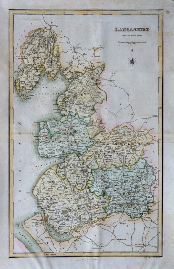 Lancashire Antique Maps, Old Maps of Lancashire, Vintage Maps of ...