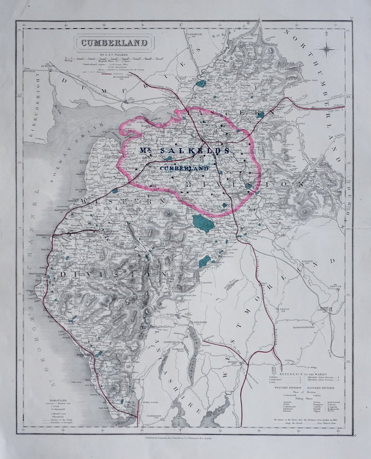 Cumberland Antique Maps, Old Maps of Cumberland, Vintage Maps of ...