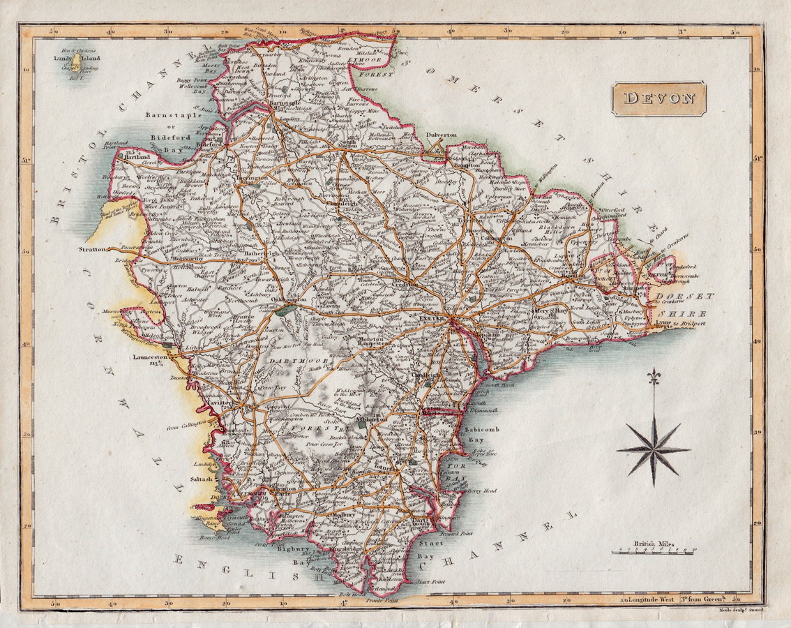 Old Maps Of Devon Devon Antique Maps, Old Maps Of Devon, Vintage Maps Of Devon, Uk