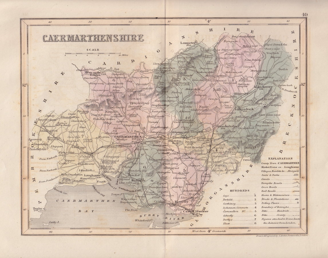 Maps Of Carmarthenshire Sir Gaerfyrddin 6591