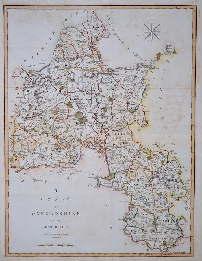 Oxfordshire Antique Maps, Old Maps of Oxfordshire, Vintage Maps of ...