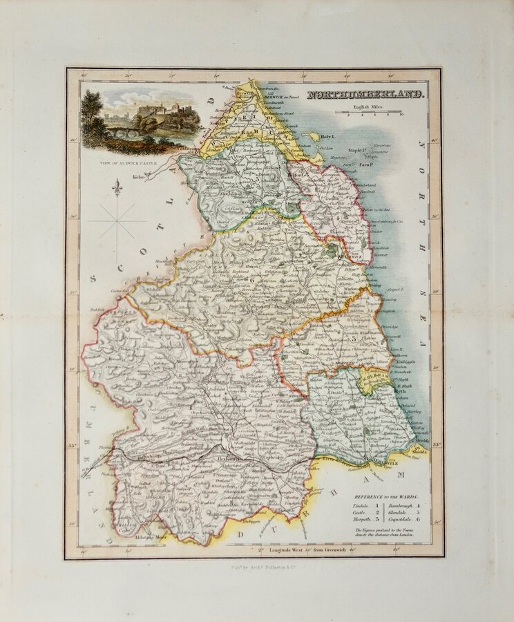 Northumberland Antique Maps, Old Maps of Northumberland, Vintage Maps ...