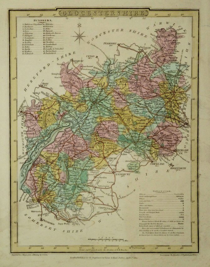 Gloucestershire Antique Maps Old Maps Of Gloucestershire Vintage Maps   13509151535379 960 Main 